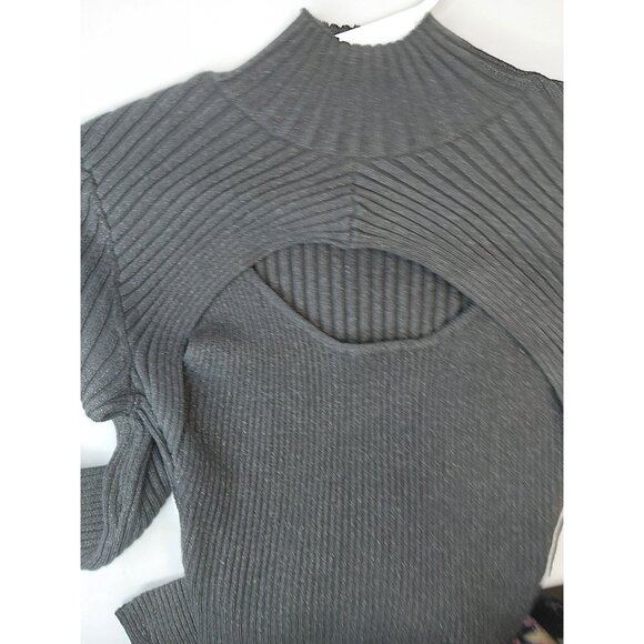 Women's Ribbed Knit Open Back Sweater Top xs - Picture 8 of 13